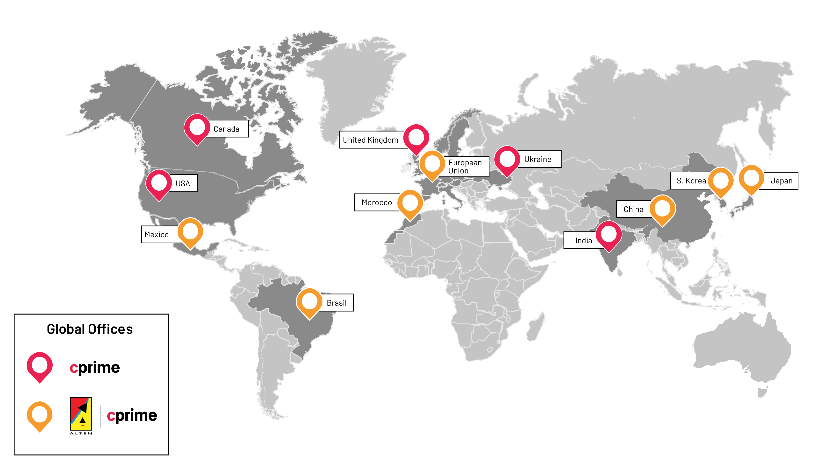 Cprime Locations around the Globe