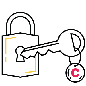 Lock and key icon